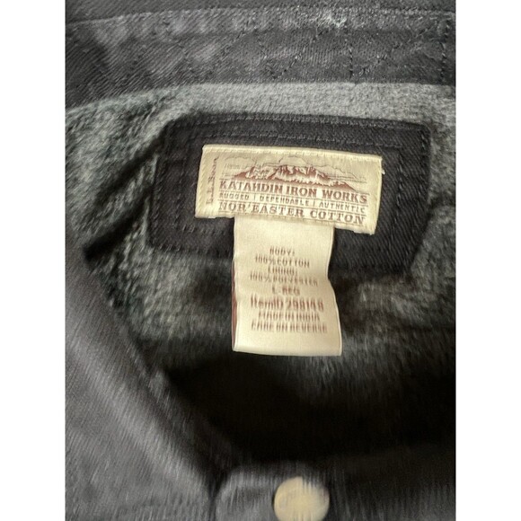 ll bean Katahdin Iron Works Nor’Easter Cotton Work Shirt Size L Black - Picture 2 of 11